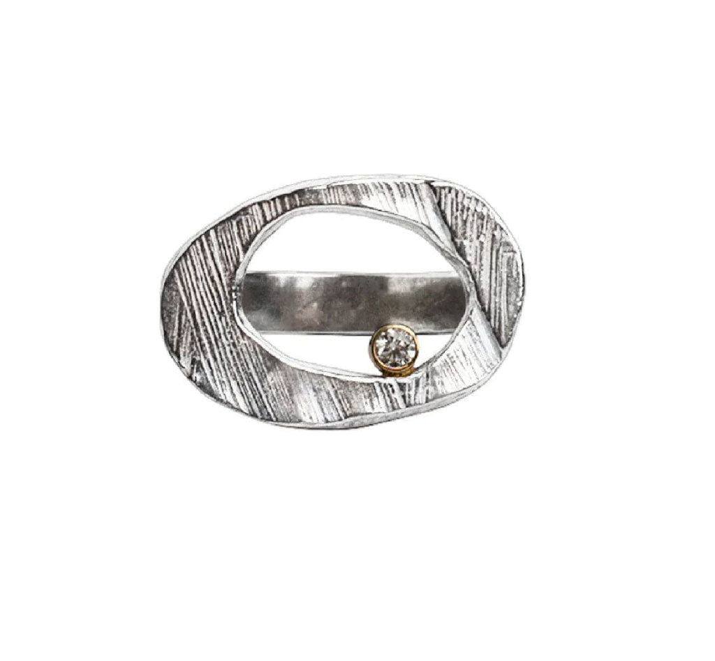 Chikahisa Rings Ovum Silver & Diamond Ring