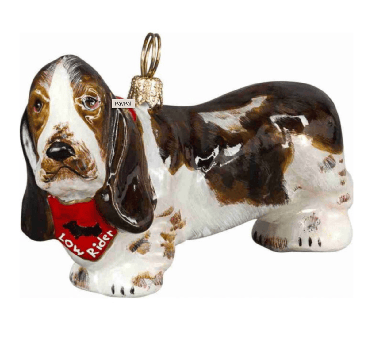 Dog Breed Ornaments Gifts Basset Hound w/Low Rider Bandana Dog Breed Ornament