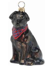 Dog Breed Ornaments Gifts Chocolate Labrador w/Bandana Dog Breed Ornament
