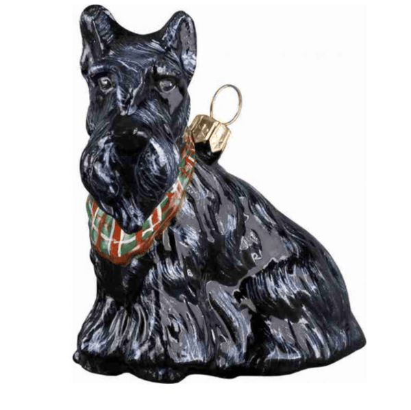 Dog Ornaments Gifts Scottish Terrier Tartan Bandana
