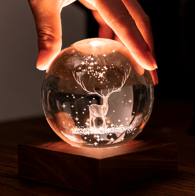 Gingko Gifts 3D Stag Crystal Light