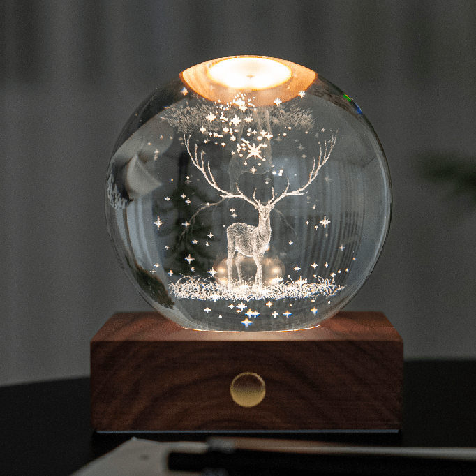 Gingko Gifts 3D Stag Crystal Light