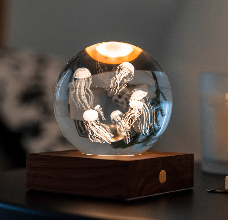 Gingko Gifts Crystal 3D Jellyfish Light