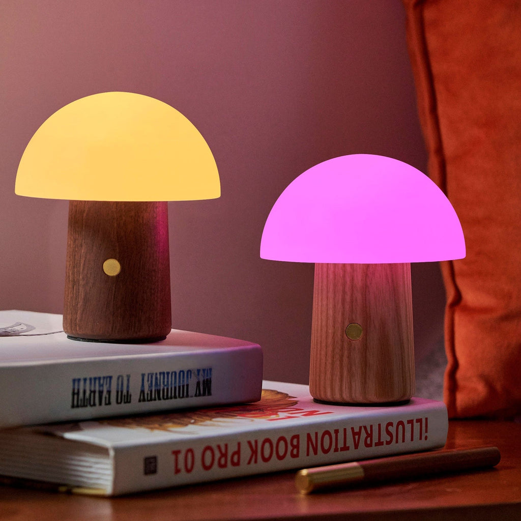 Gingko Gifts Mushroom Mini Ash Wood Lamp