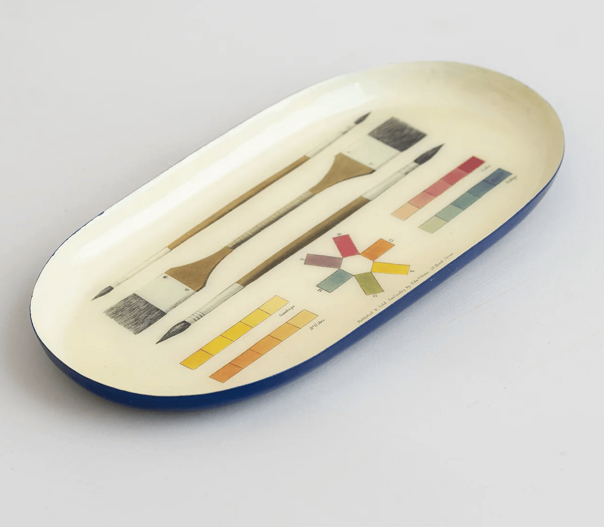 Home Accents Gifts "Art" Oval Enamel Tray