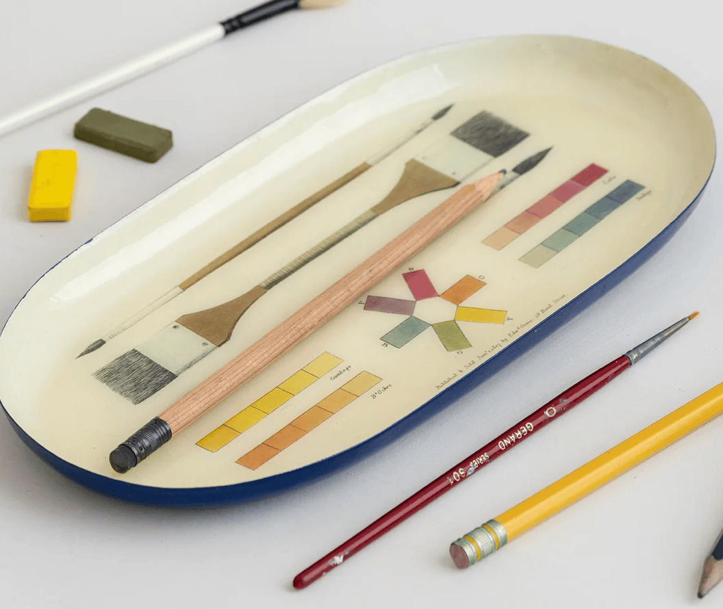 Home Accents Gifts "Art" Oval Enamel Tray