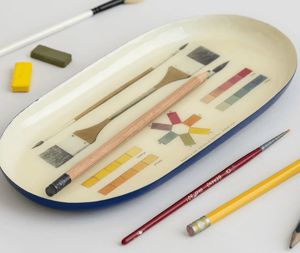 Home Accents Gifts "Art" Oval Enamel Tray