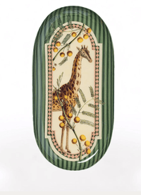Home Accents Gifts "Giraffe" Oval Enamel Tray
