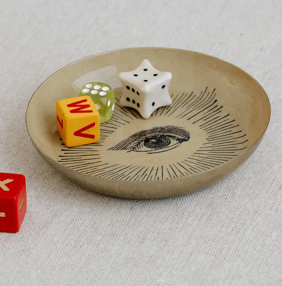 Home Accents Gifts Round Enamel Eye Tray