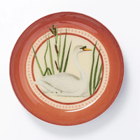 Home Accents Gifts "Swan" Round Enamel Tray