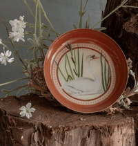 Home Accents Gifts "Swan" Round Enamel Tray