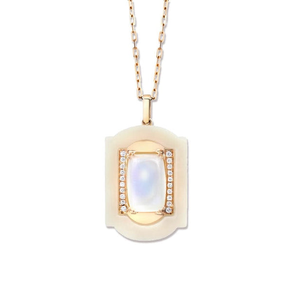 Irthly Necklaces Moonstone .18ct Diamond 18k Necklace