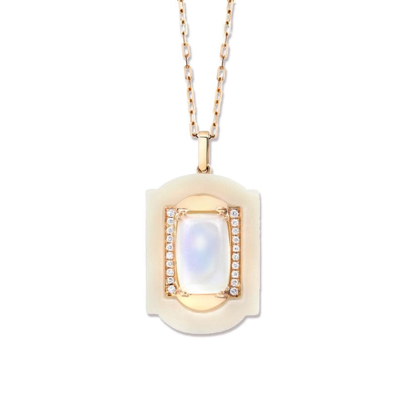 Irthly Necklaces Moonstone .18ct Diamond 18k Necklace