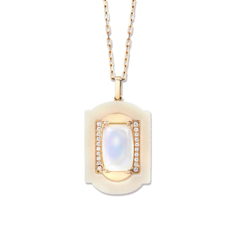 Irthly Necklaces Moonstone .18ct Diamond 18k Necklace