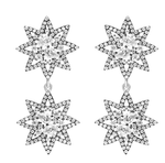 JCM London Earrings Sterling & CZ Two Star Earrings