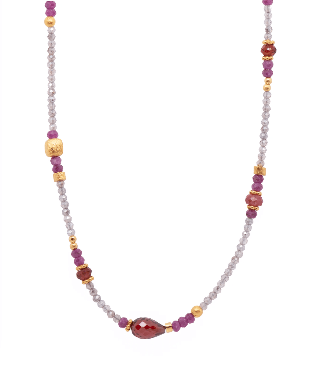 Joyla Necklaces Garnet Ruby Tourmaline Necklace