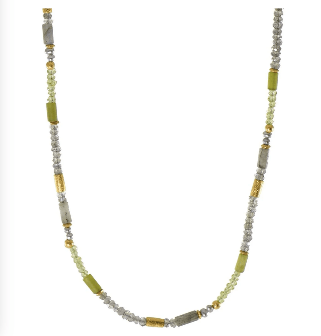 Joyla Necklaces Labradorite, Peridot & Prehnite Necklace 24K Vermeil