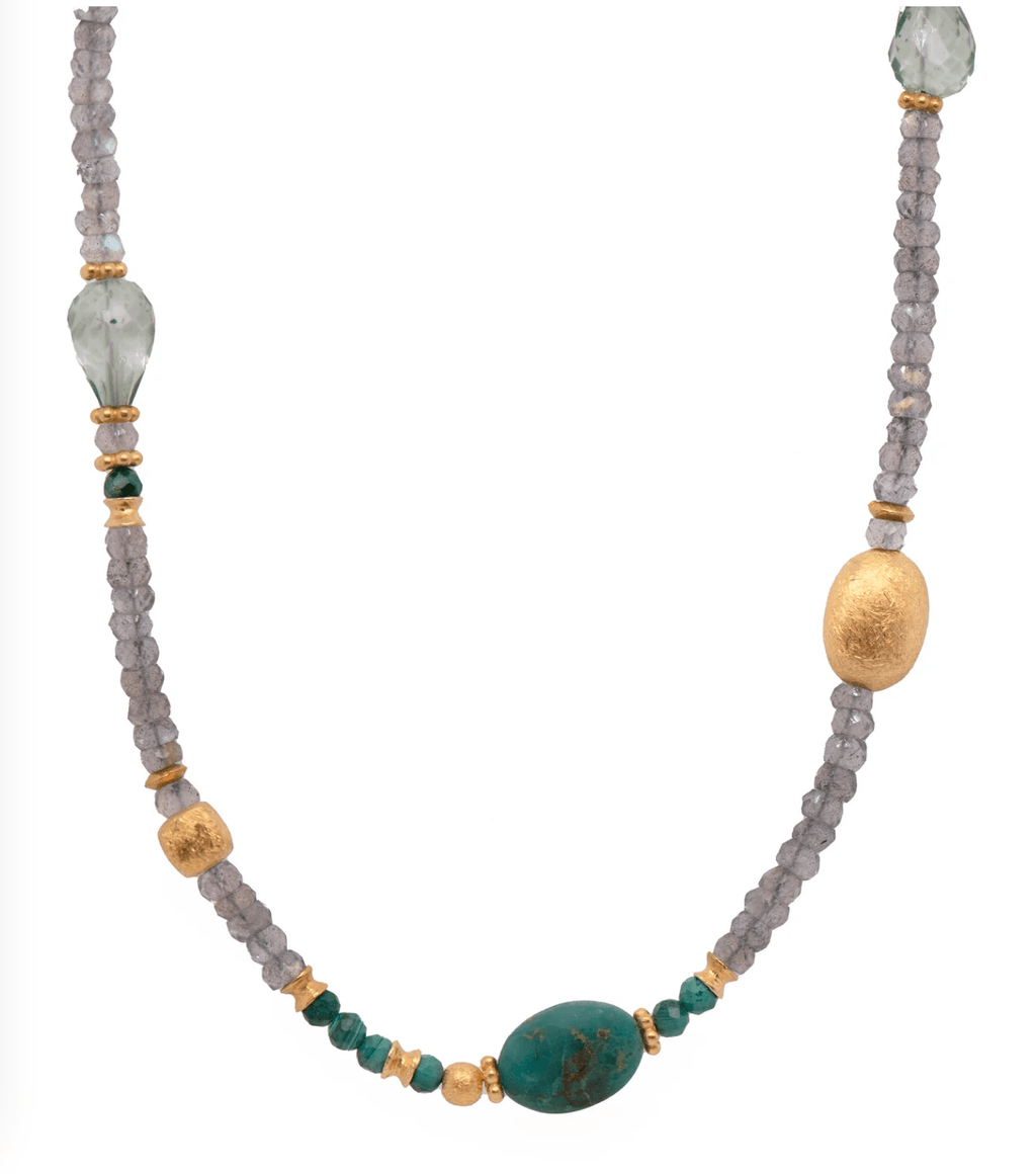 Joyla Necklaces Labradorite Prasiolite Malachite Necklace