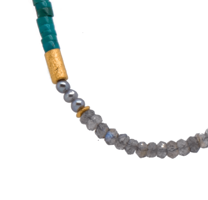 Joyla Necklaces Turquoise Labradorite Vermeil  Nk