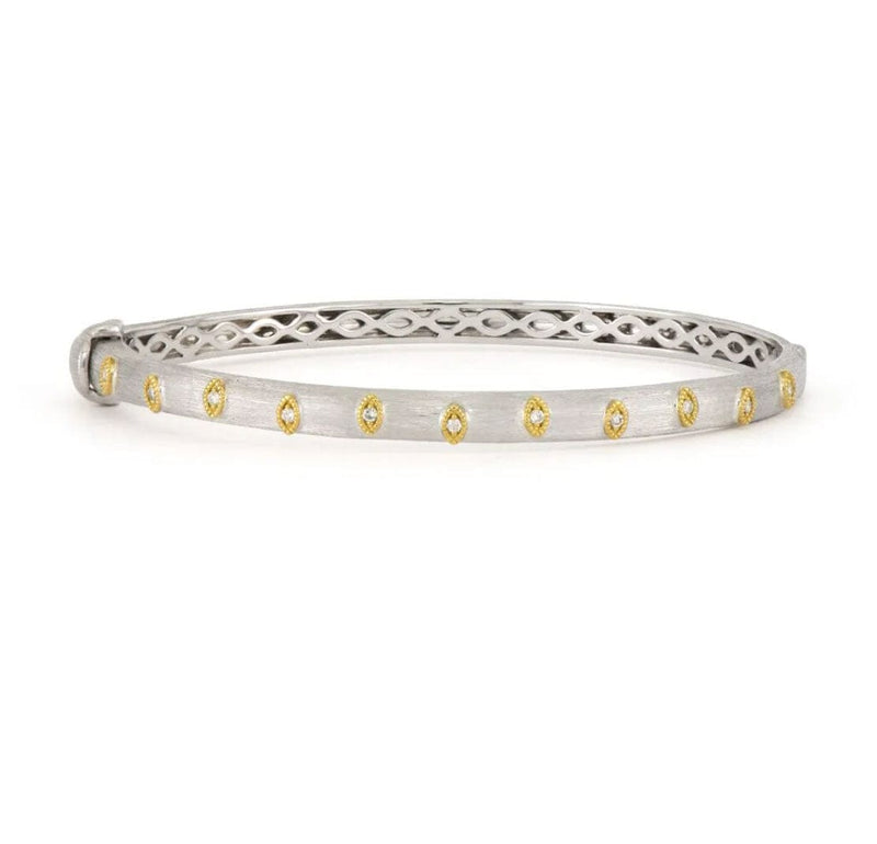 JudeFrances Bracelets 18k & SS Bangle with Diamonds