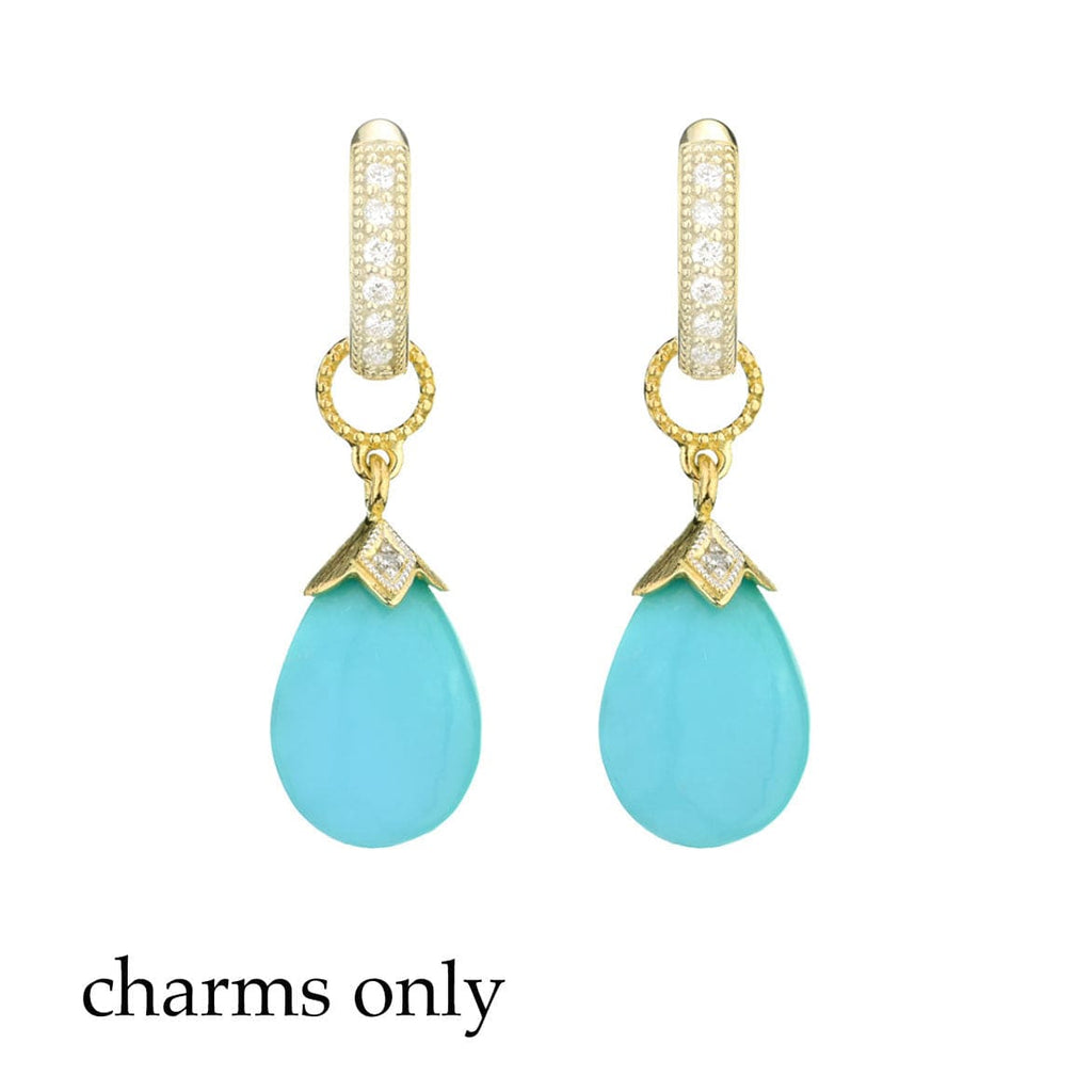 JudeFrances Earring Charms Turquoise Pear Shaped 18k Earring Charms