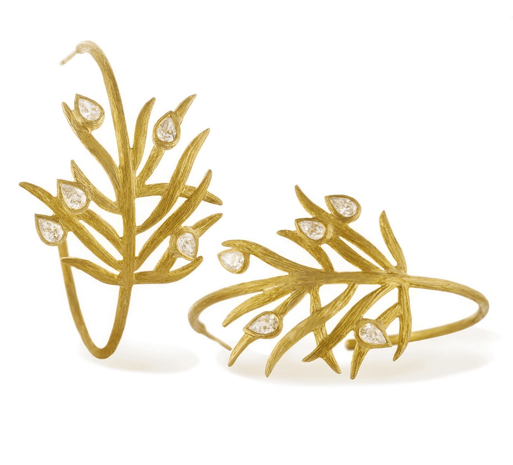 Laurie Kaiser Earrings 1.02ct Diamond Flutter Hoops