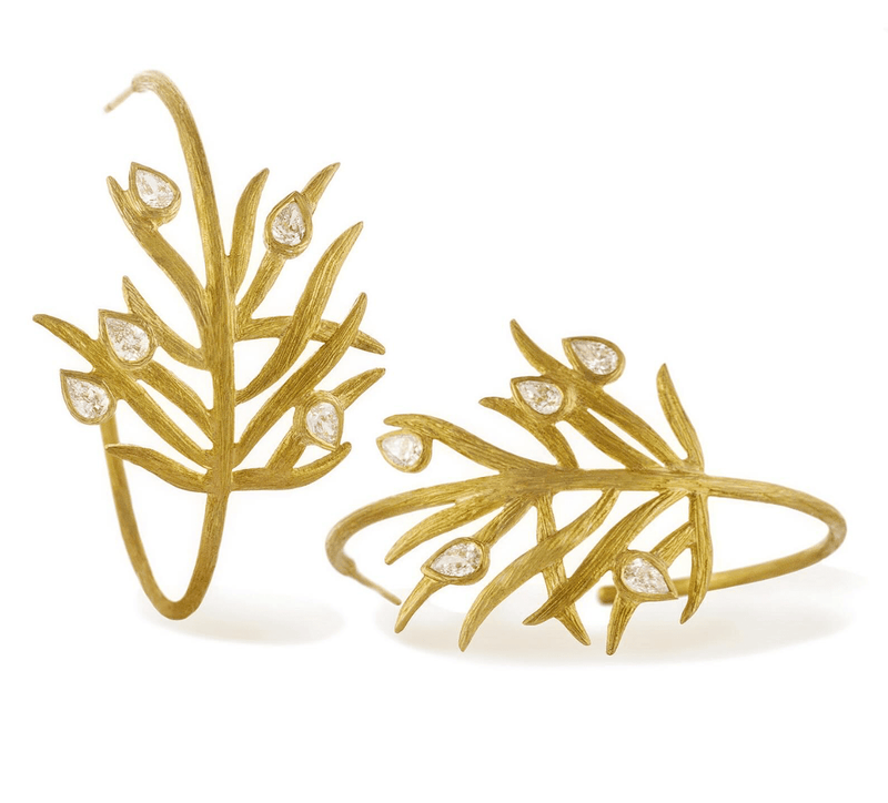 Laurie Kaiser Earrings 1.02ct Diamond Flutter Hoops