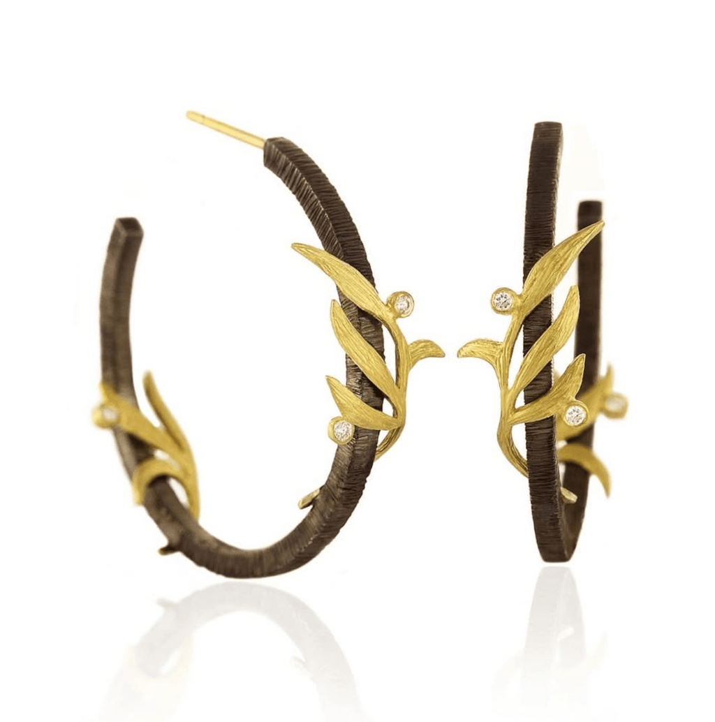 Laurie Kaiser Earrings Vine Wrapped Hoops