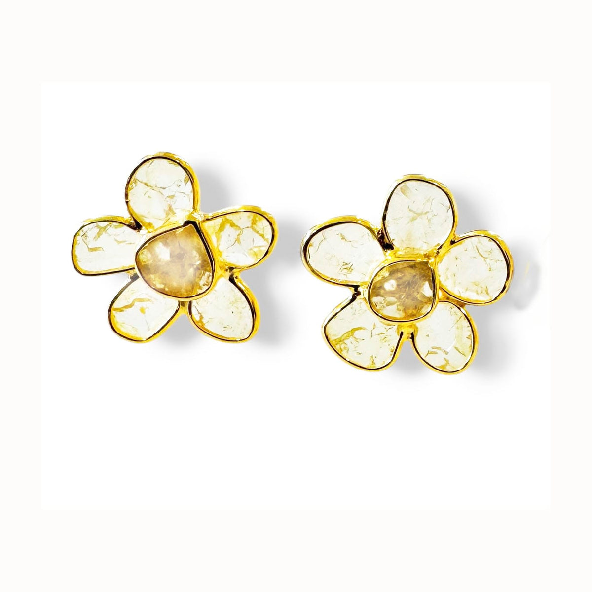 Mara Labell Earrings 1.1ct Diamond Slice Flower Earrings