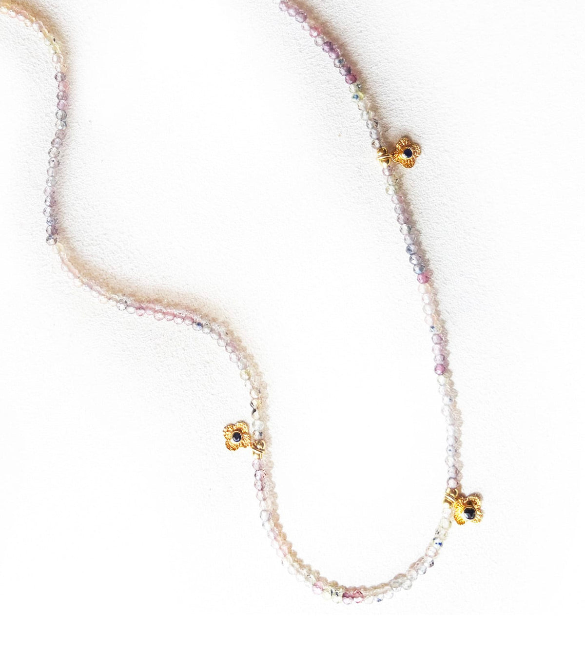 Mara Labell Necklaces Sapphire & Black Diamonds 18k Necklace