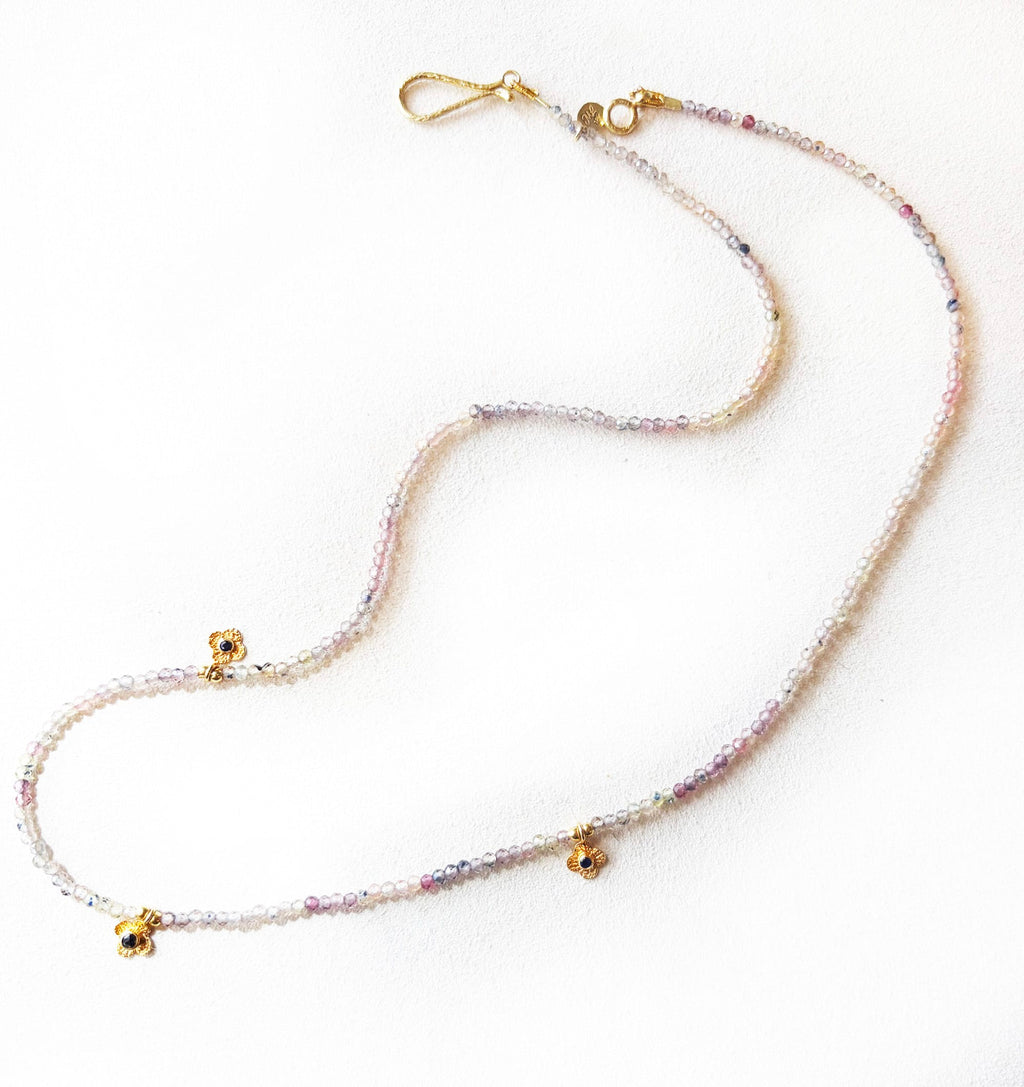Mara Labell Necklaces Sapphire & Black Diamonds 18k Necklace