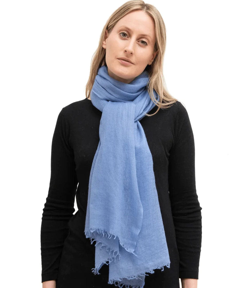 Meg Cohen Wraps & Scarves Mid Blue Cashmere Scarf