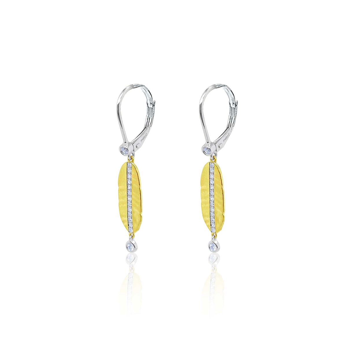 Meira T Earrings .19ct Dia. 14k  Leaf Earrings
