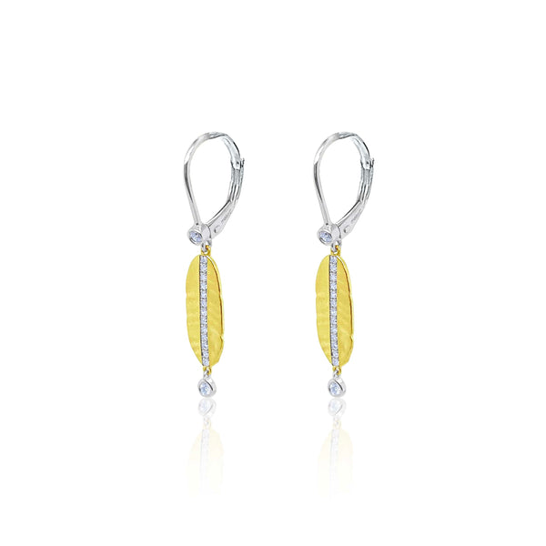 Meira T Earrings .19ct Dia. 14k  Leaf Earrings