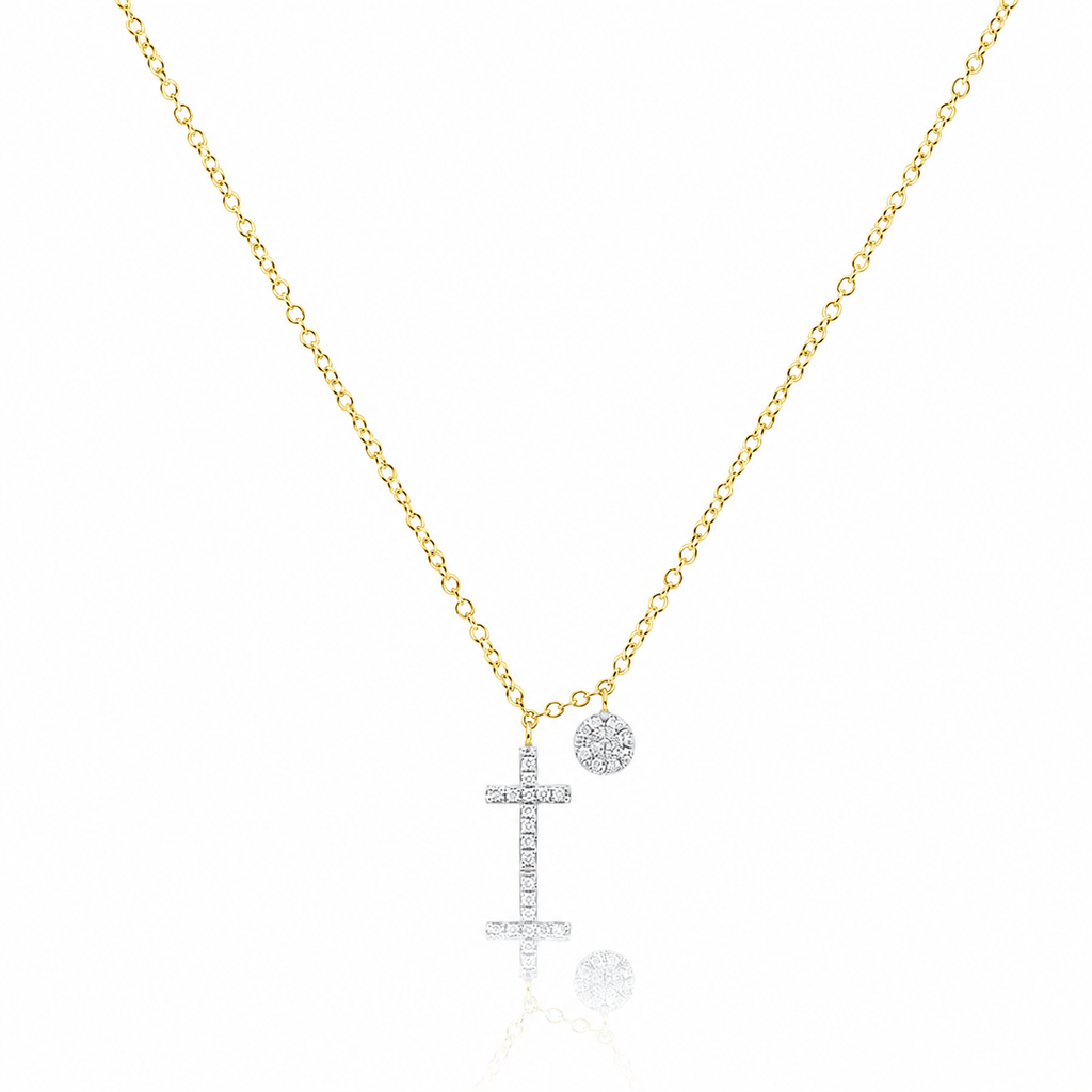 Meira T Necklaces .07 tcw Diamond 14k Cross Necklace