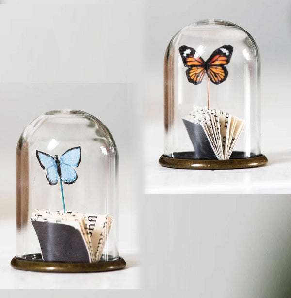 My Papercut Forest Gifts Miniature Butterfly in Glass Dome
