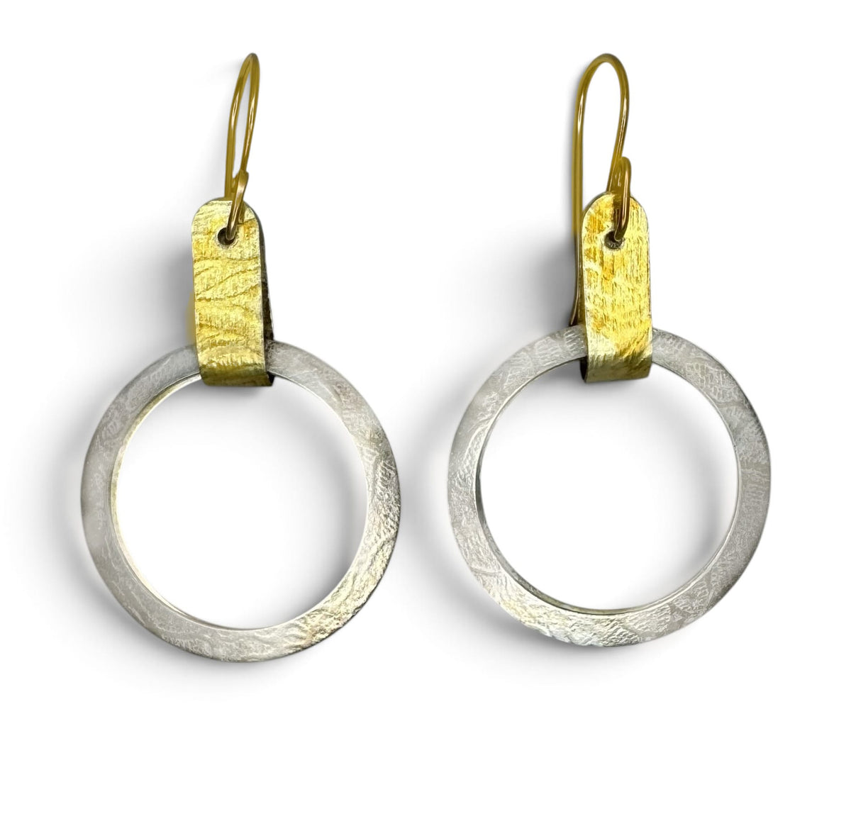 Phineas Rose Earrings Gold & Silver Circle Earrings