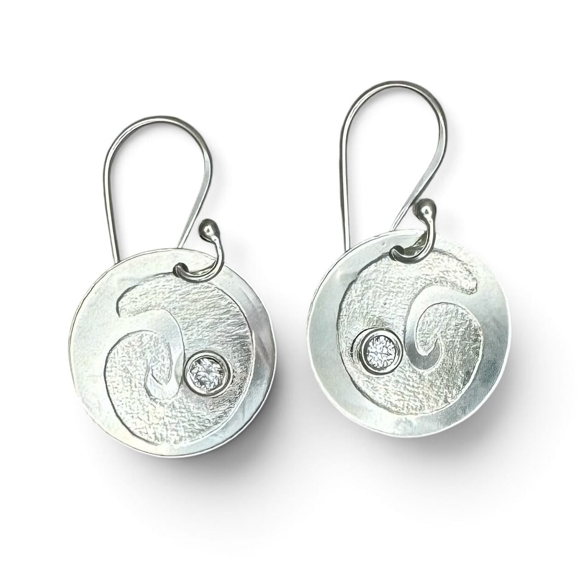 Phineas Rose Earrings Moissanite Swirl Earrings
