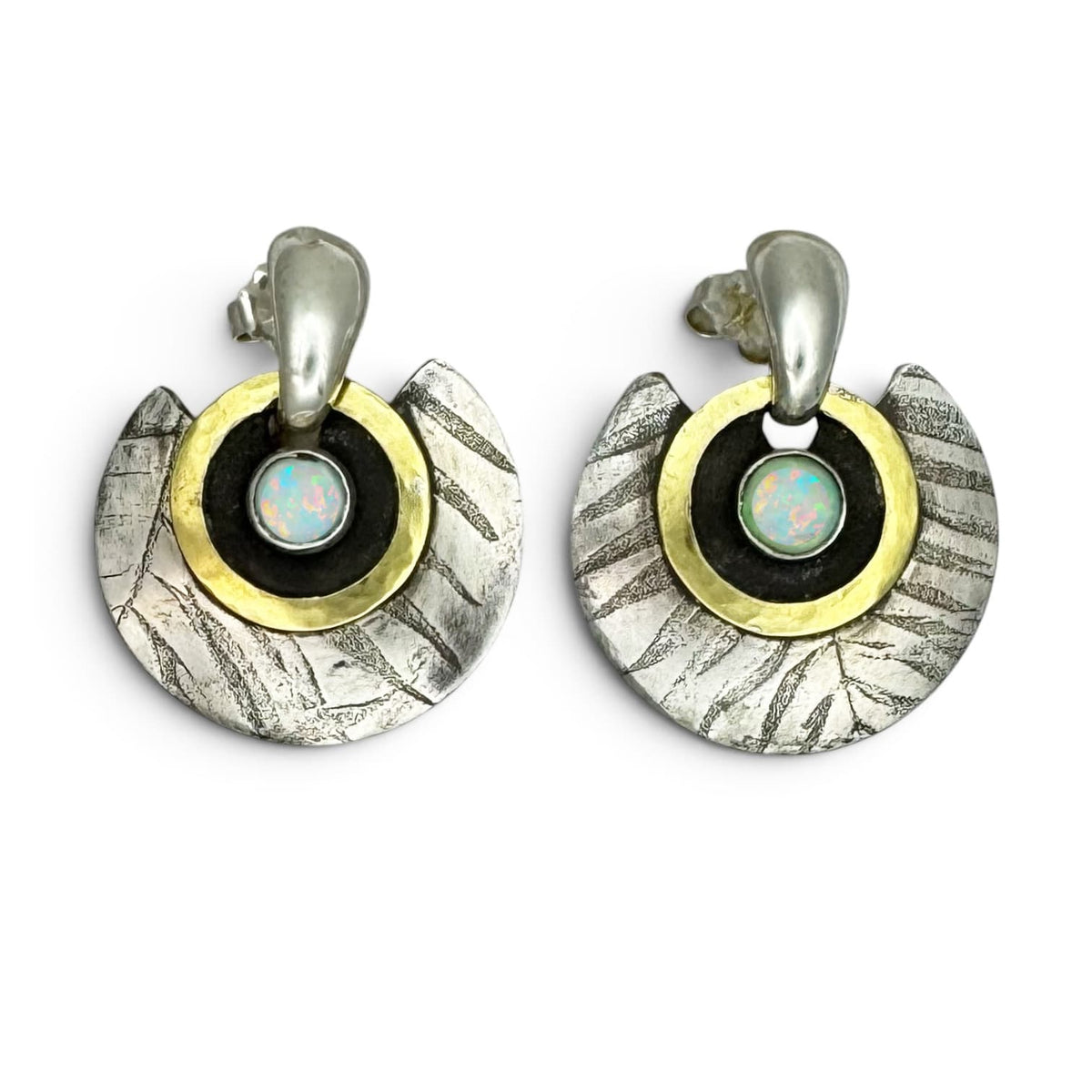 Phineas Rose Earrings Opal Shieid Stud Earrings