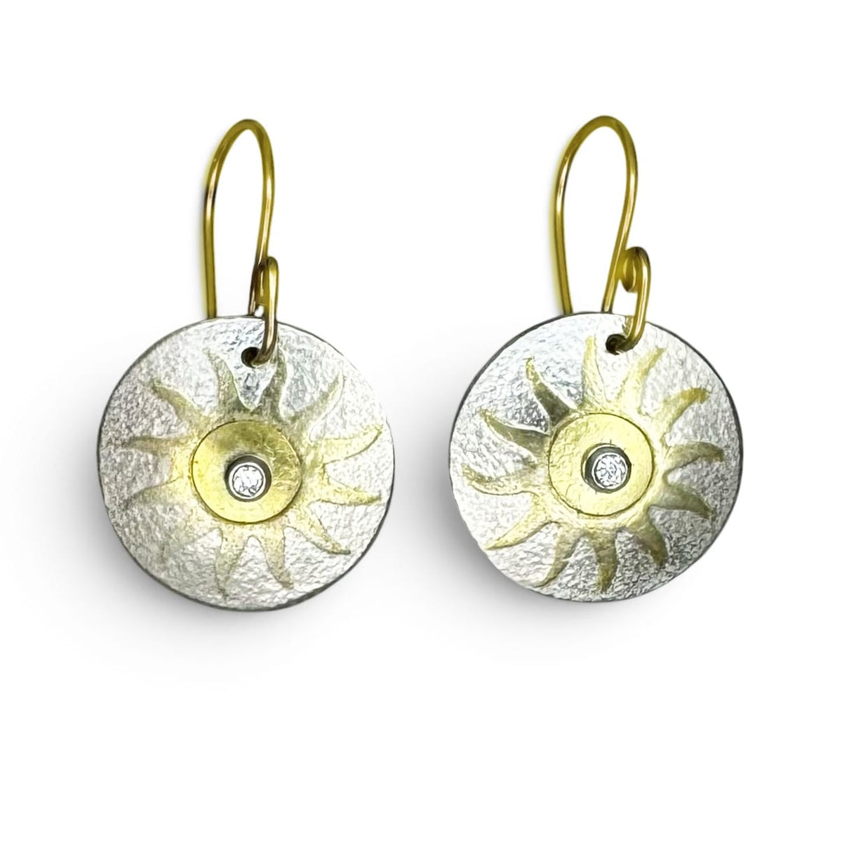 Phineas Rose Earrings Sun Gold & Silver  Earrings