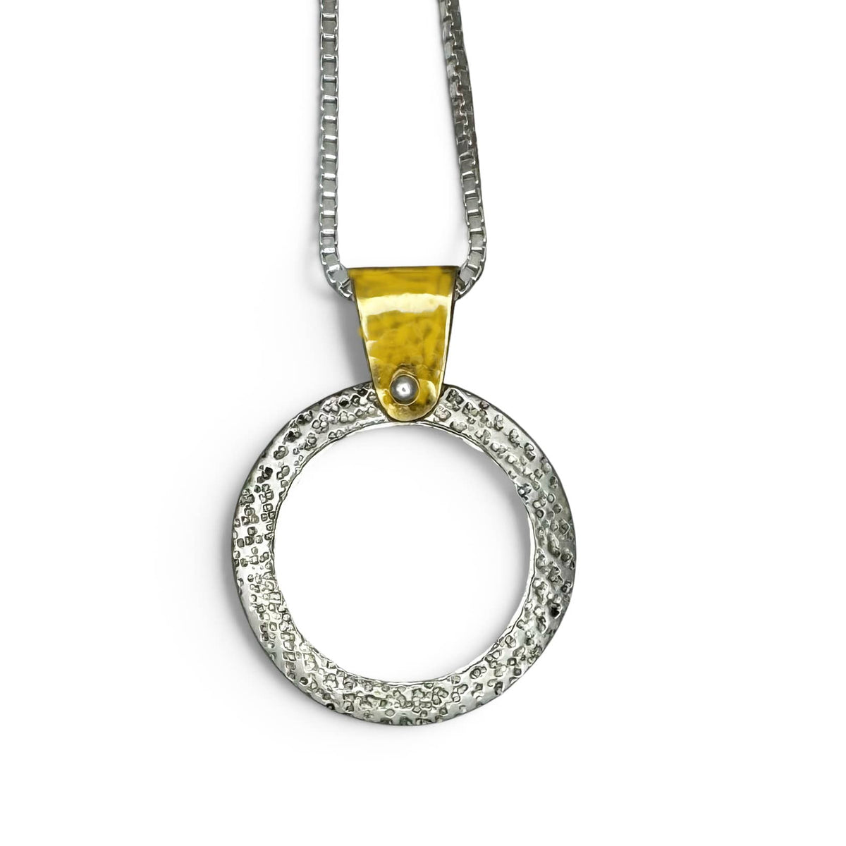 Phineas Rose Pendants Circle Pendant in Sterling & Gold