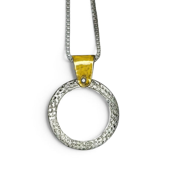 Phineas Rose Pendants Circle Pendant in Sterling & Gold