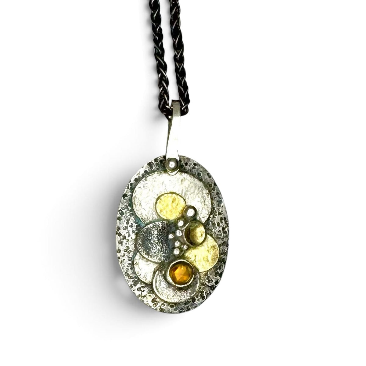Phineas Rose Pendants Citrine Cluster 18K/SS Pendant