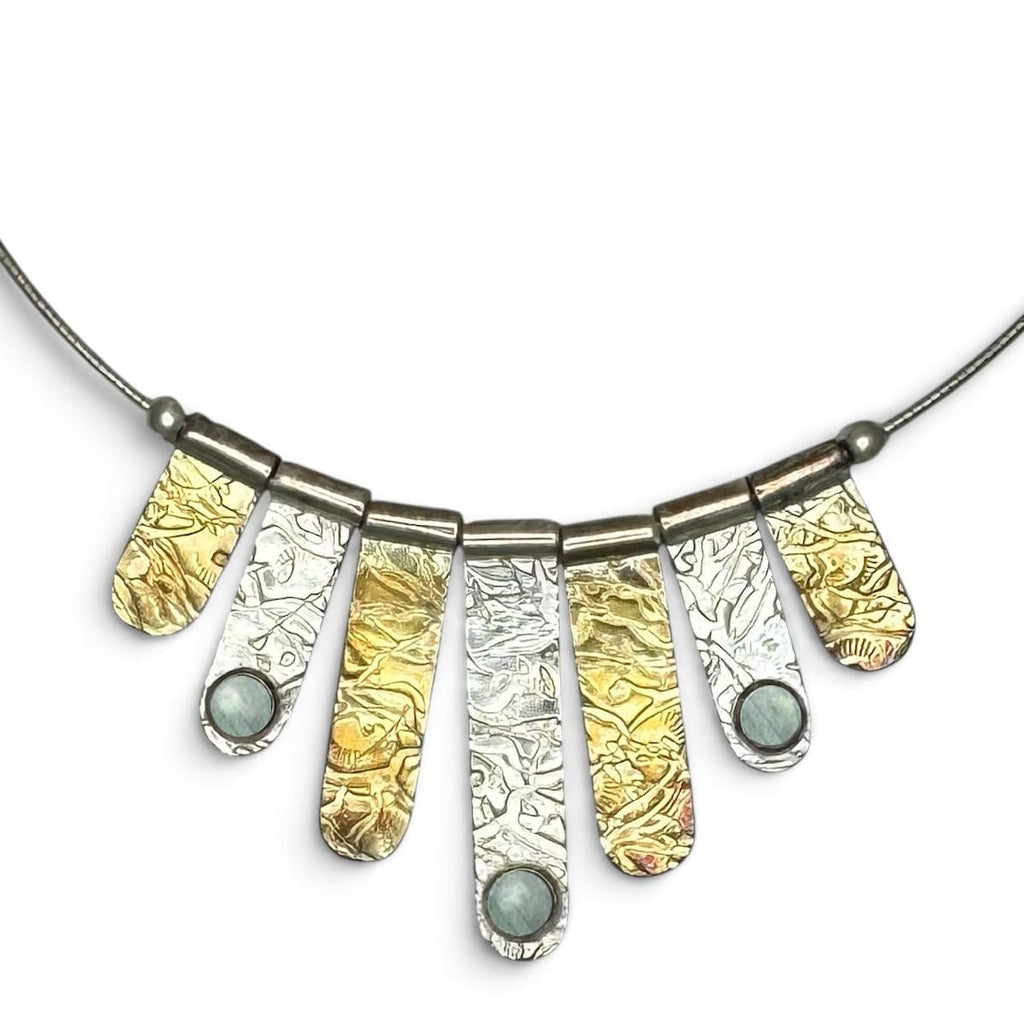Phineas Rose Pendants Labadorite Sterling and Gold Necklace
