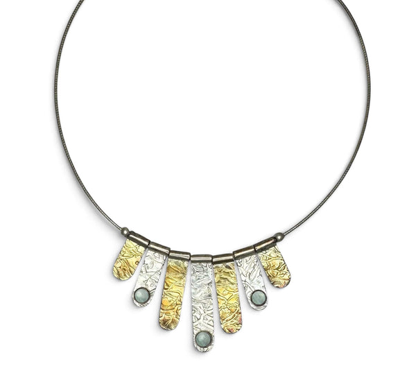 Phineas Rose Pendants Labadorite Sterling and Gold Necklace