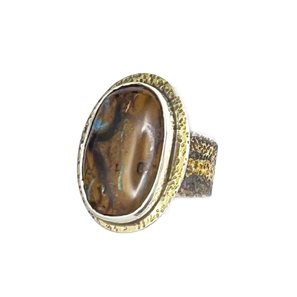 Phineas Rose Rings Boulder Opal Sterling & Gold Ring