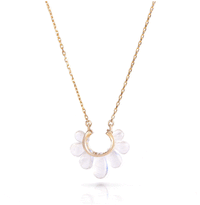 Rachel Atherly Earrings Rainbow Moonstone Peacock 14K Pendant