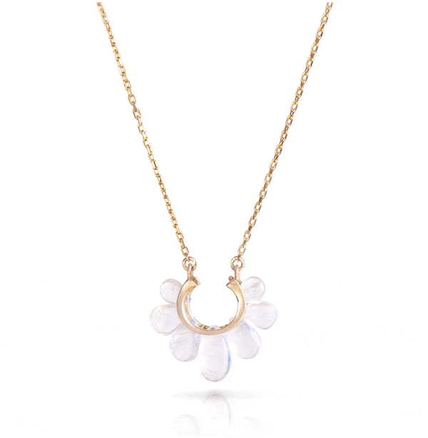 Rachel Atherly Earrings Rainbow Moonstone Peacock 14K Pendant