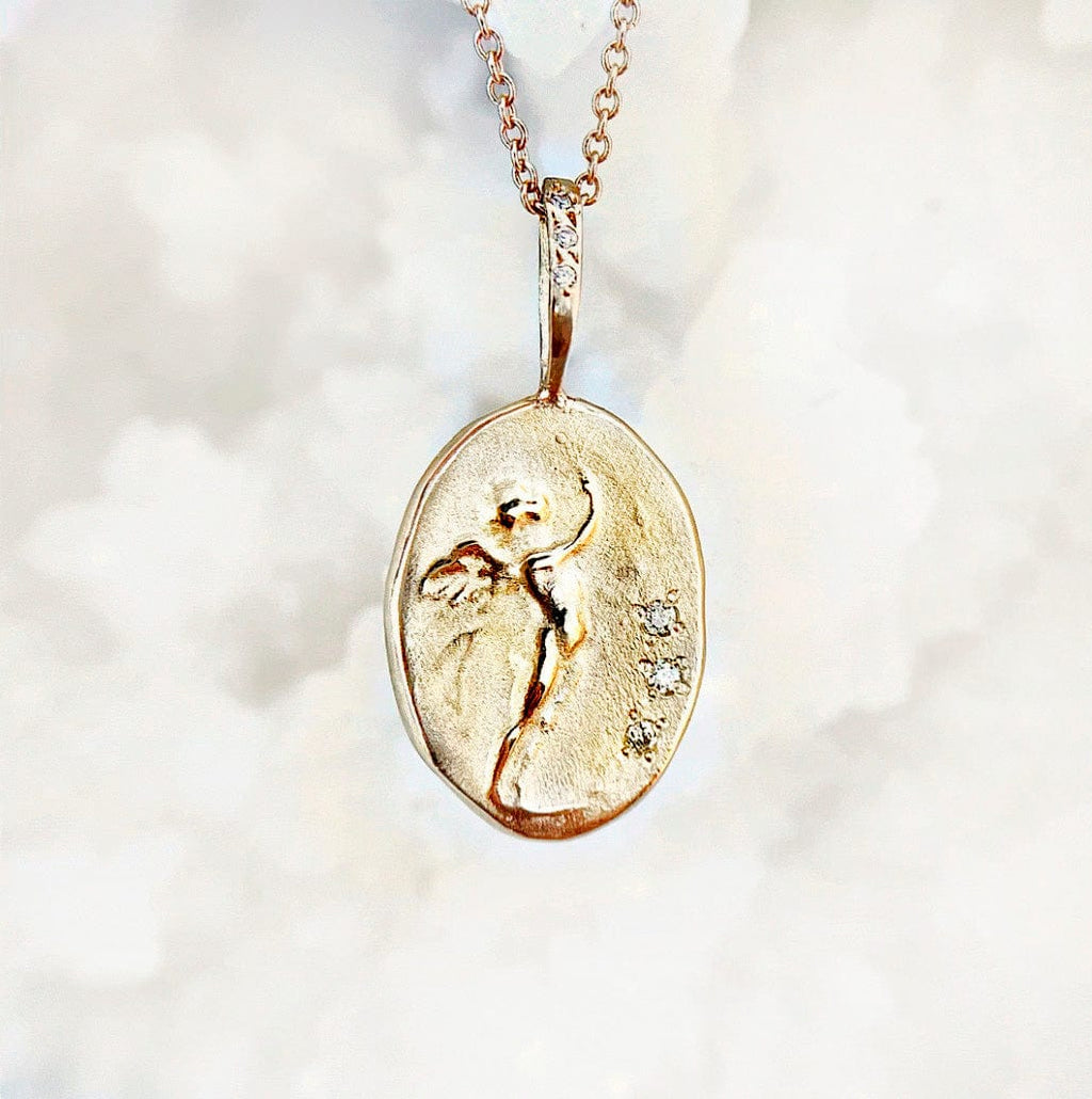 Robin Haley Necklaces Cherub 14K/Diam. Pendant