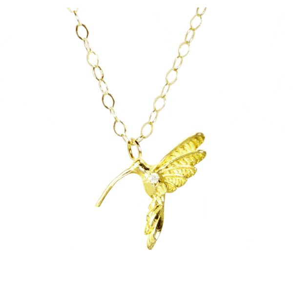 Robin Haley Necklaces Hummingbird 14K/Diam. Pendant